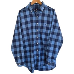 Vineyard Vines Performance Classic Fit Tucker Shirt Mens Size L Blue Plaid Whale